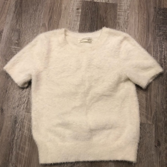 ANTHROPOLOGIE Short Sleeve Fuzzy Sweater Top XSP - Picture 6 of 6